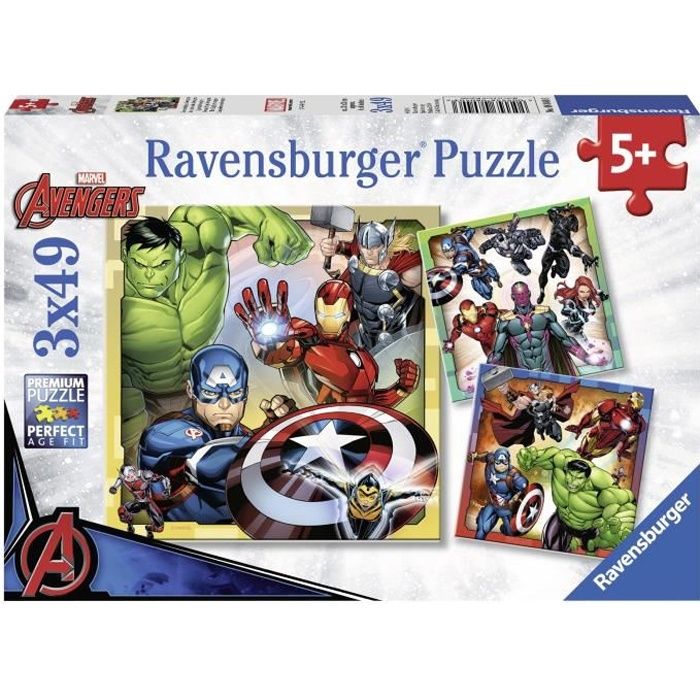 RAVENSBURGER Puzzle 3x49 p - The Powerful Avengers