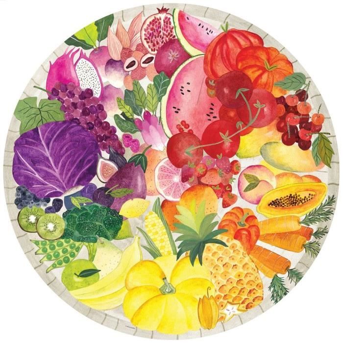 Ravensburger - 500 Piece Round Puzzle - Fruits and Vegetables (Circle of Colors)