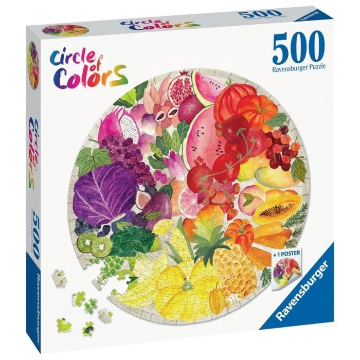 Ravensburger - 500 Piece Round Puzzle - Fruits and Vegetables (Circle of Colors)
