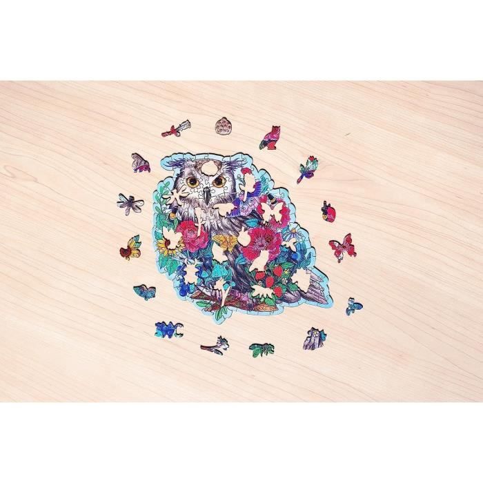 Wooden puzzle - Shape - 150 pcs - Floral owl