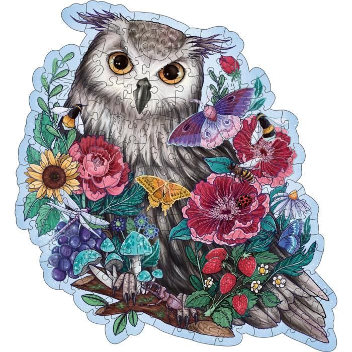 Wooden puzzle - Shape - 150 pcs - Floral owl