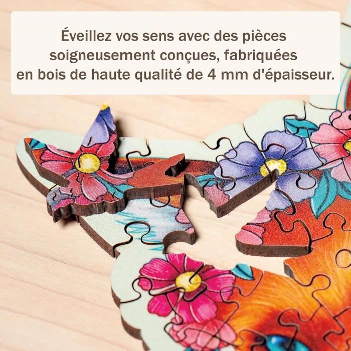 Wooden puzzle 150 pieces Colorful fox - Children and adults, Ages 10 - 17512 - Ravensburger