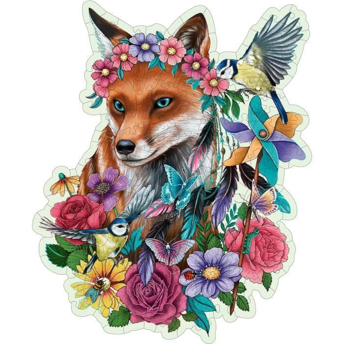 Wooden puzzle 150 pieces Colorful fox - Children and adults, Ages 10 - 17512 - Ravensburger