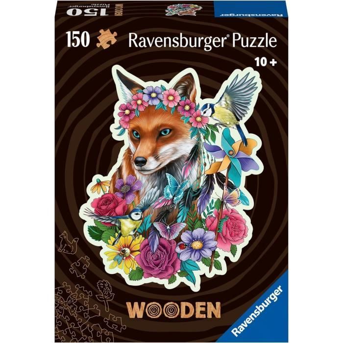Wooden puzzle 150 pieces Colorful fox - Children and adults, Ages 10 - 17512 - Ravensburger