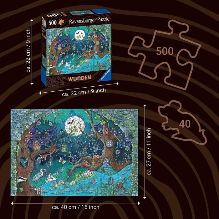 Wooden puzzle 500 pcs Fantastic forest
