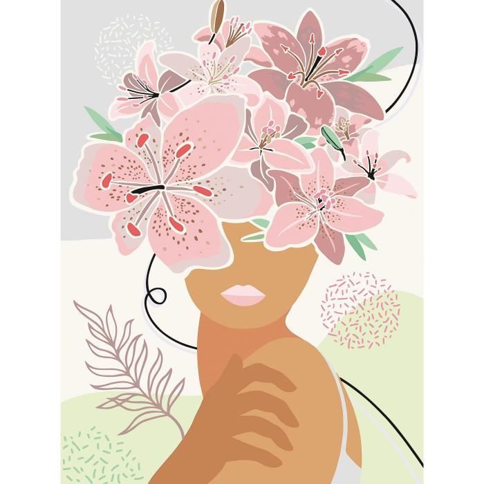 CREART 30x40 cm - Flowers on My Mind - Series B Art Number - 00020275 - From 12 years old