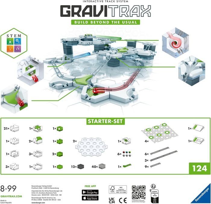 Gravitrax Starter Set 122 pieces - Marble circuit - Ages 8 - 22410