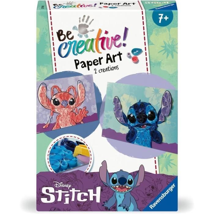 Be Creative Quilling Stitch, 2 creations Paintings, Colored paper, Ages 7, 23750, Ravensburger