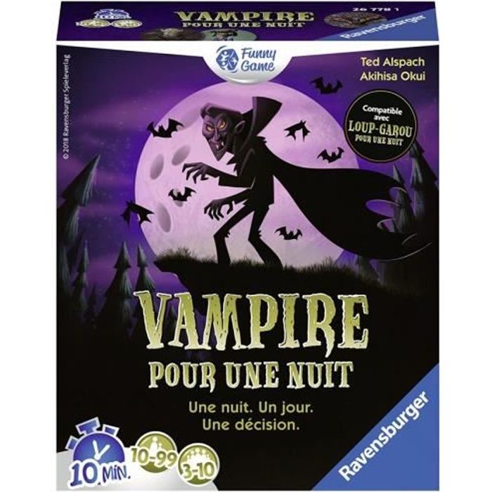 Role-playing game - RAVENSBURGER - Vampire for one night - 10 years old - 30 min - Black
