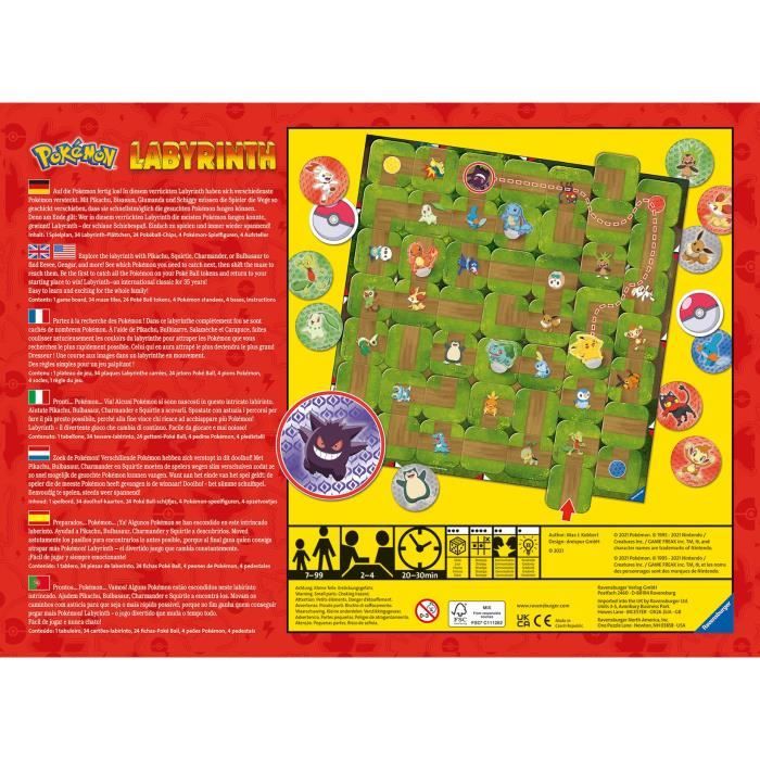 POKEMON Labyrinth - Ravensburger - Family board game - Treasure hunt - 2 to 4 players aged 7