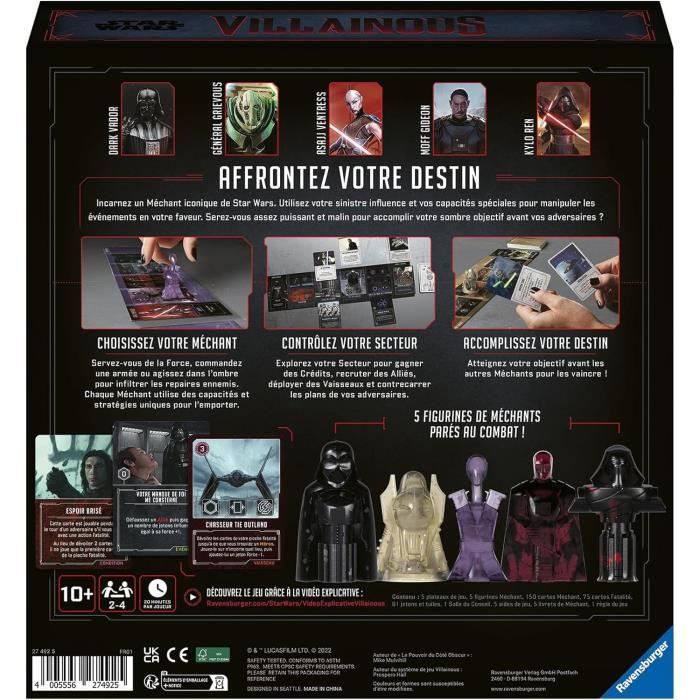 Star Wars Villainous - The power of the dark side - Strategy game - 2 to 4 Players aged 10 - 27492 - Basic game - Ravensburger