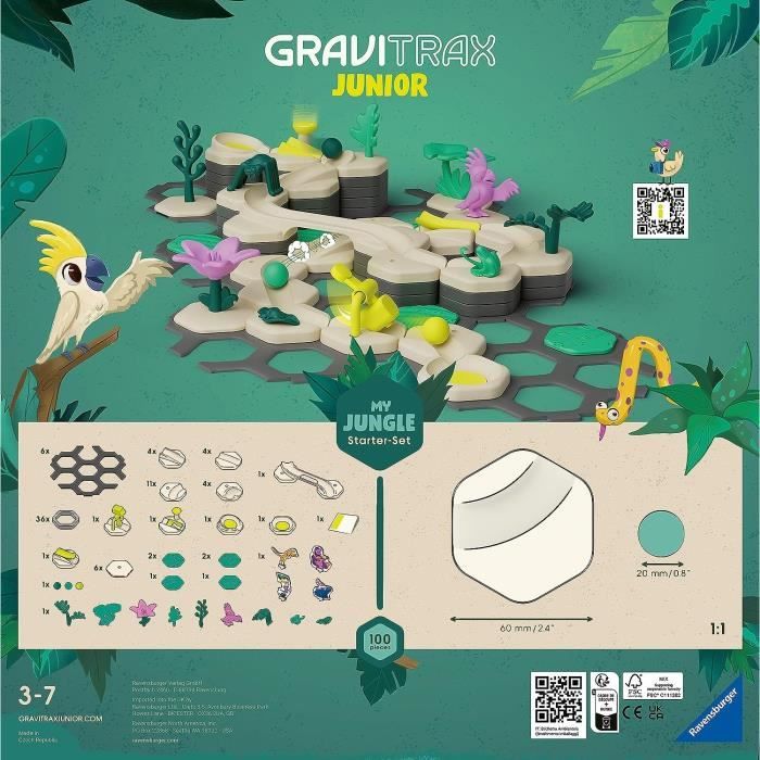 Gravitrax Junior - Starter Set My Jungle 97 pieces - Marble circuit - Creative construction game - Ravensburger - Ages 3 and up