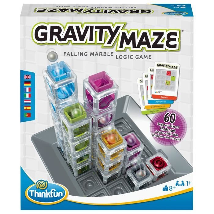 Gravity Maze Logic Game, Puzzle, Marble Run, Construction, 60 Challenges, Ages 8-Ravensburger, 76433, ThinkFun