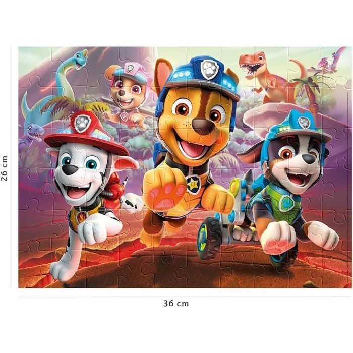 Puzzle 60 p - Paw Patrol to the rescue of the dinosaurs