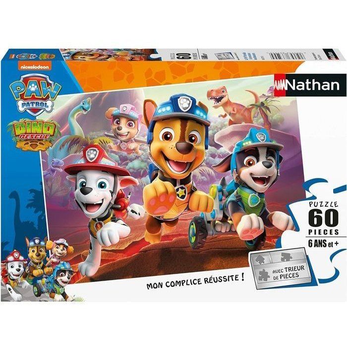 Puzzle 60 p - Paw Patrol to the rescue of the dinosaurs