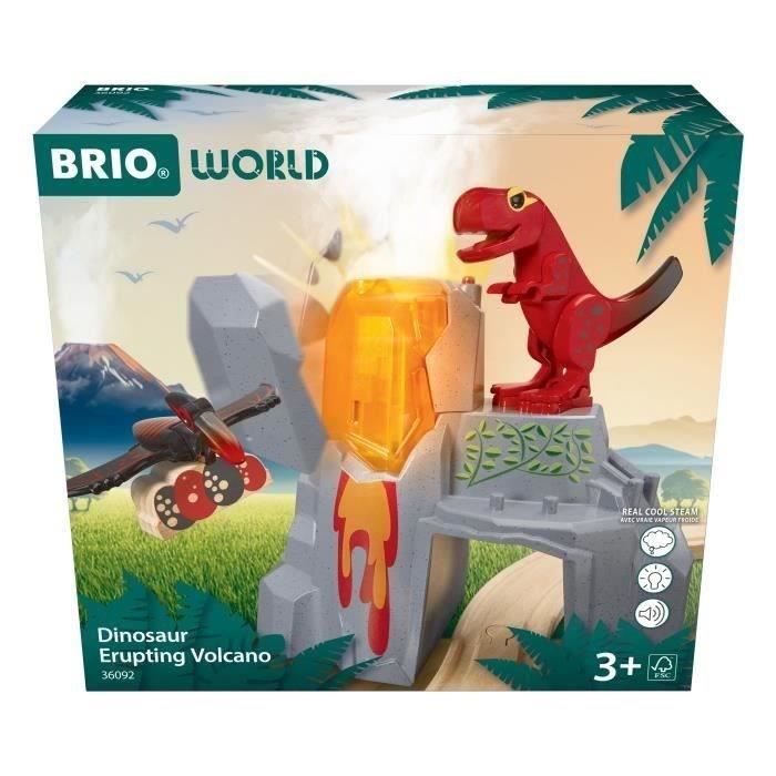 Brio Erupting Volcano Dinosaur - Wooden Train Set Accessory - Battery-Free/Magnet Play Action - Ages 3 and Up -