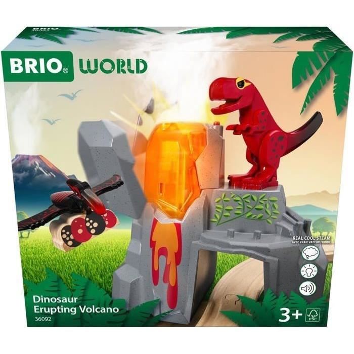 Brio Erupting Volcano Dinosaur - Wooden Train Set Accessory - Battery-Free/Magnet Play Action - Ages 3 and Up -