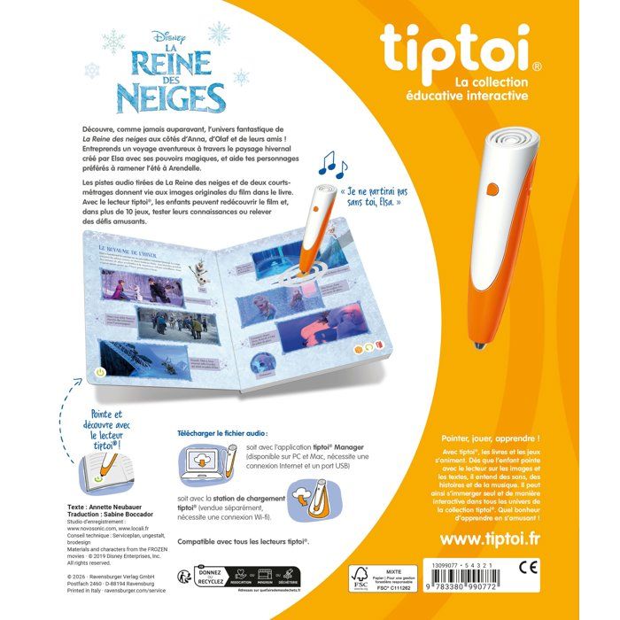 Ravensburger - tiptoi - Livre interactif - La Reine des neiges - Jeu éducatif électronique, sans écran - des 4 ans - 13099077
