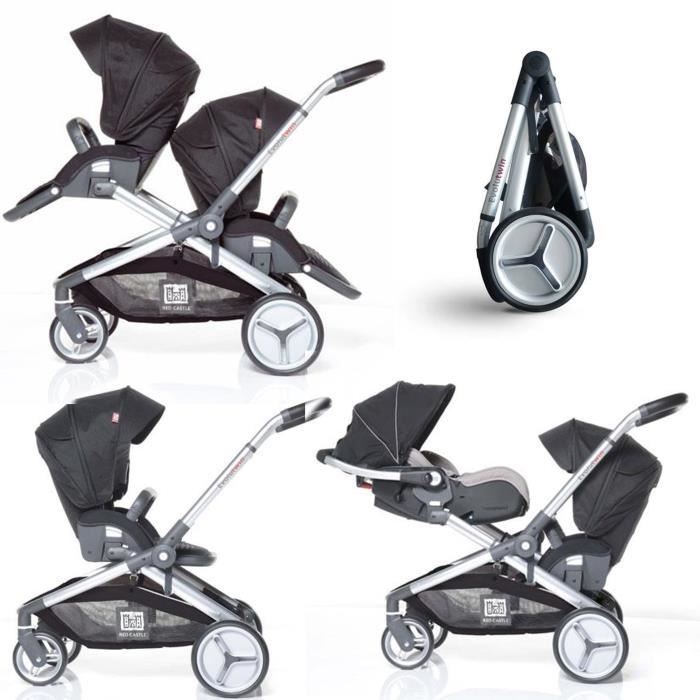 RED CASTLE Double Stroller Evolutwin Black