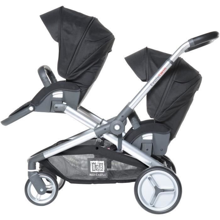 RED CASTLE Double Stroller Evolutwin Black