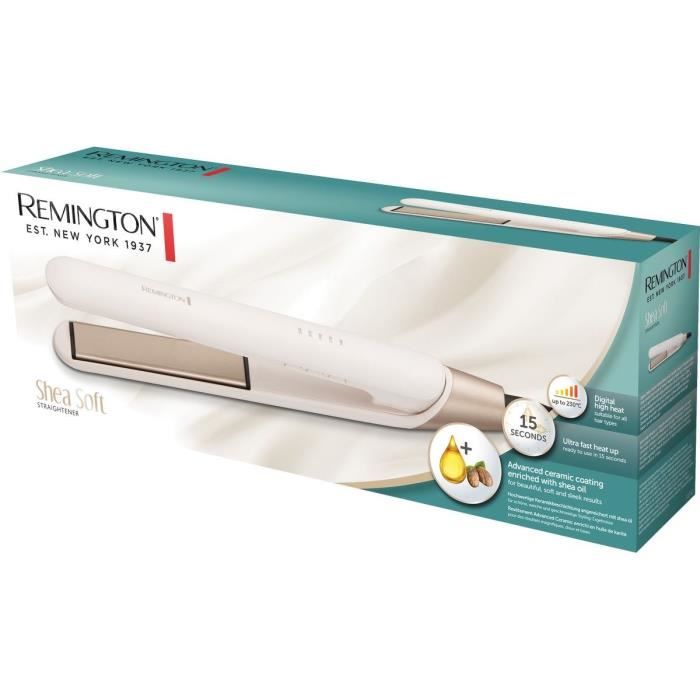 REMINGTON S4740 Shea Soft Straightener  5 temperatures from 150 to 230°  Advanced Ceramic coating enriched with shea oil