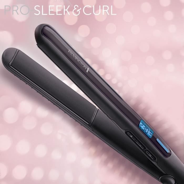 REMINGTON S6505 PRO-SLEEK & CURL Straightener and Curler - 230°C - Fast Heat-up - Turbo - Pouch - Black
