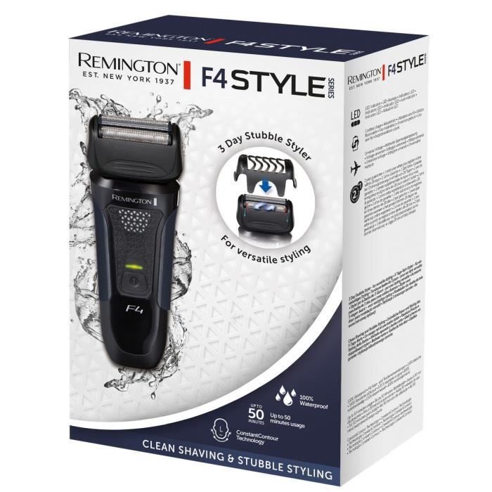 Remington Style Series F4002 Electric Shaver Wet & Dry, Waterproof, Head Guard, ComfortTrim, Cordless/Mains 50min