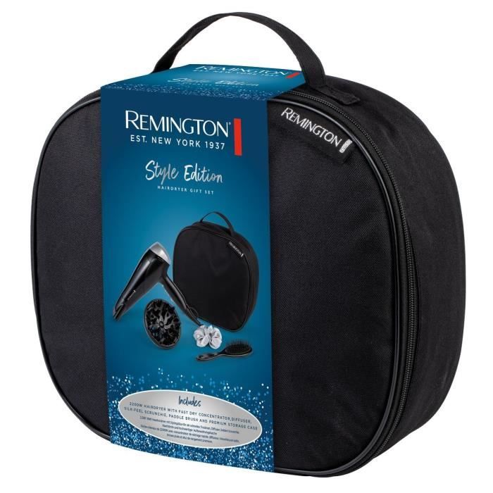 Remington D3171GP Style Edit Hair Dryer Set  2200W - Storage Vanity, Diffuser, Flat Brush and Silk Scrunchie