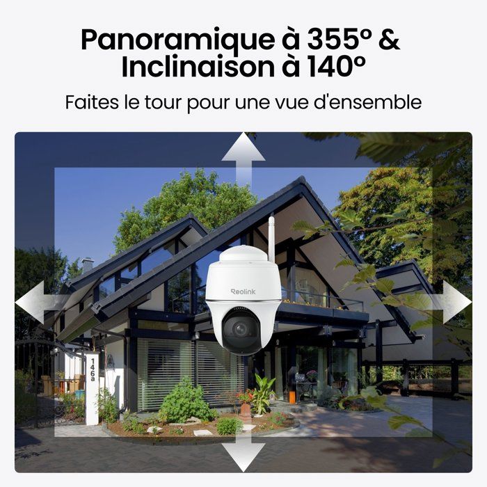 Caméra de surveillance - REOLINK - B420 - Panneau solaire - Extérieur - Vision nocturne - Blanc