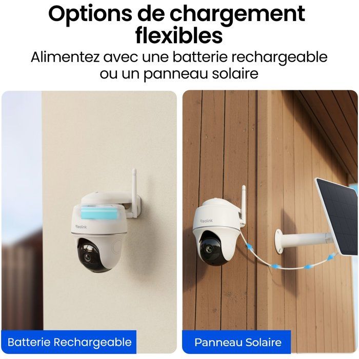 Caméra de surveillance - REOLINK - B420 - Panneau solaire - Extérieur - Vision nocturne - Blanc