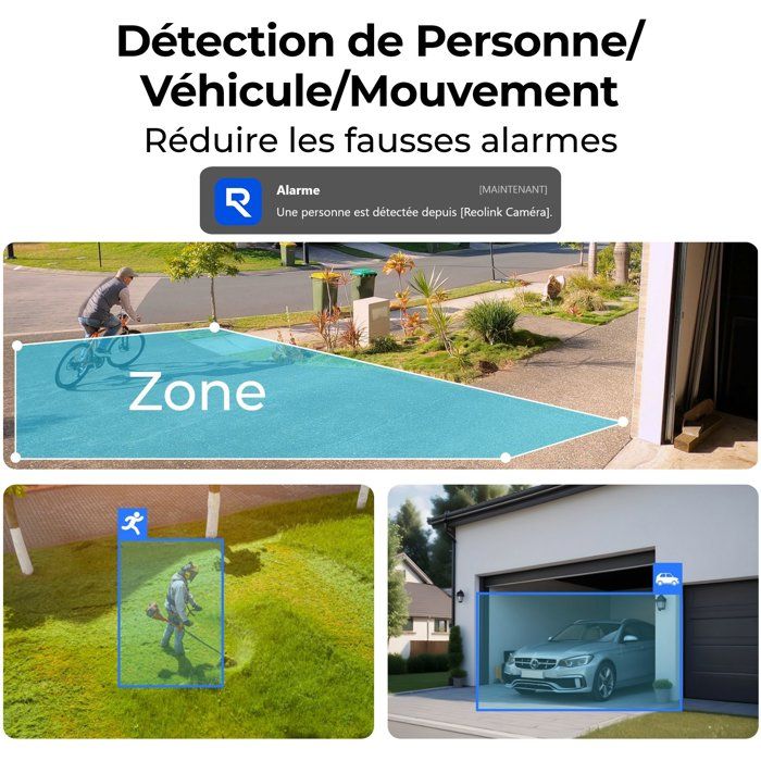 Caméra de surveillance - REOLINK - B420 - Panneau solaire - Extérieur - Vision nocturne - Blanc