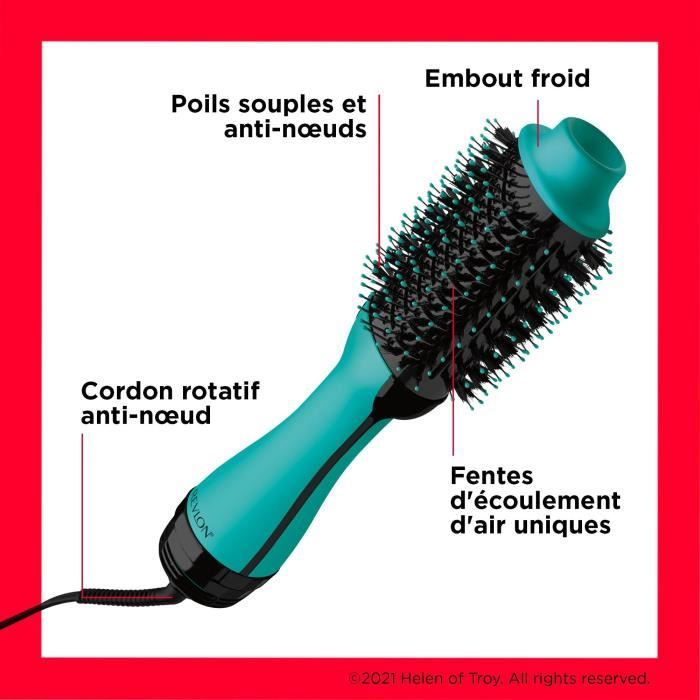 REVLON Teal Blue Drying and styling brush - Ionic technology - 2 speeds - Blue