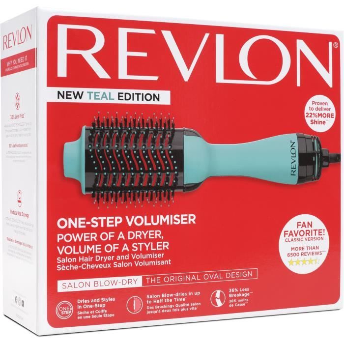 REVLON Teal Blue Drying and styling brush - Ionic technology - 2 speeds - Blue