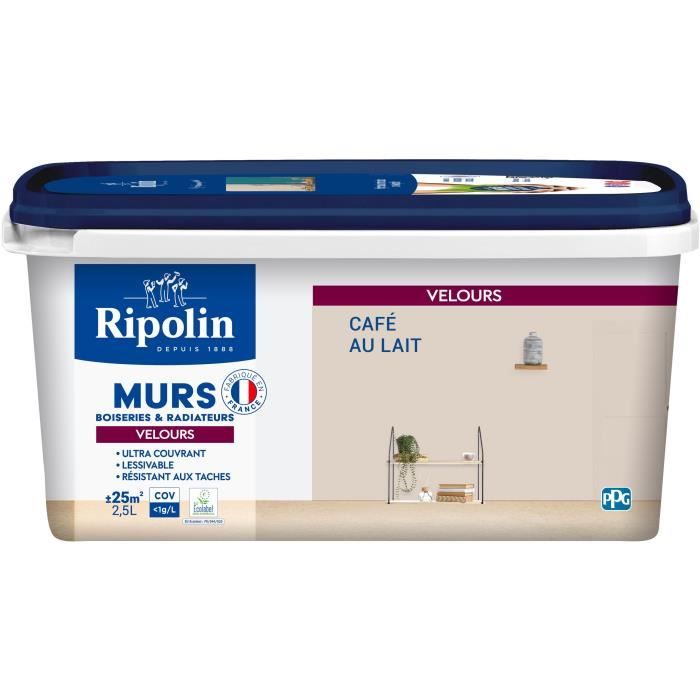 Wall decoration, woodwork & radiators, velvet café au lait - RIPOLIN - 2.5 L
