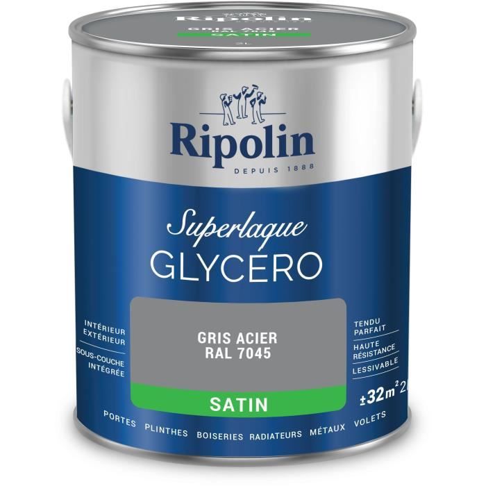 Steel grey glycerophthalic lacquer RAL 7045 satin - RIPOLIN - 2 L