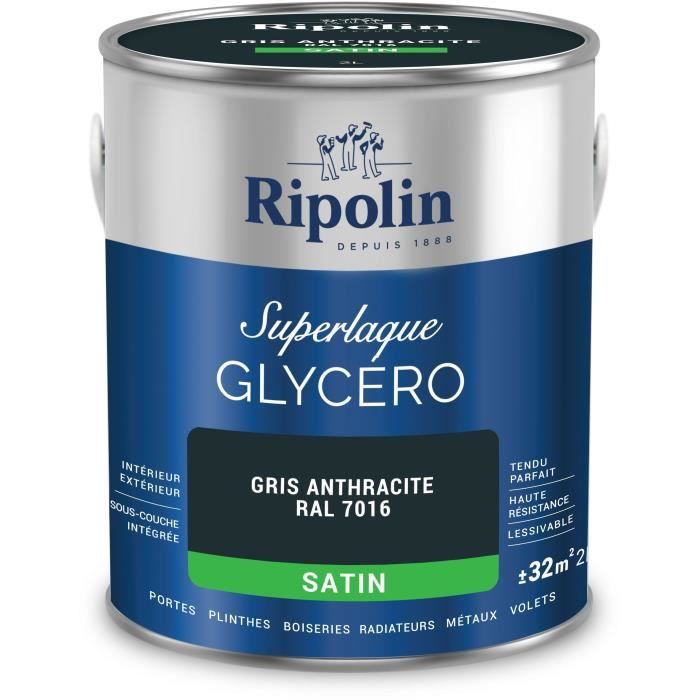 Anthracite gray RAL 7016 satin glycero lacquer - RIPOLIN - 2 L