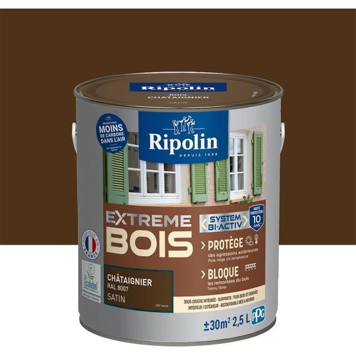 Extreme wood paint - Satin chestnut - RIPOLIN - 2.5 L