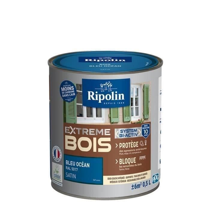 RIPOLIN Satin Wood Paint High Protection 10 years which Protects and Magnifies your Wood - Ocean Blue