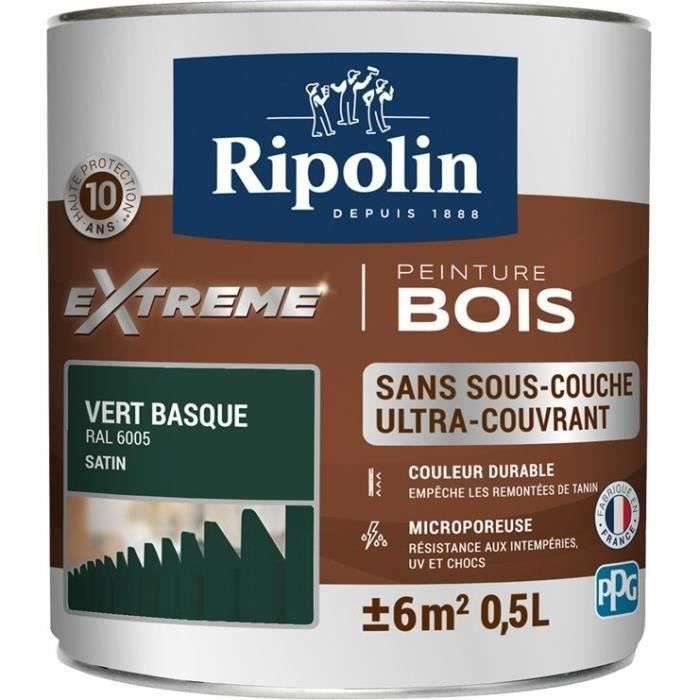 RIPOLIN Satin Wood Paint High Protection 10 years which Protects and Magnifies your Wood - Basque Green