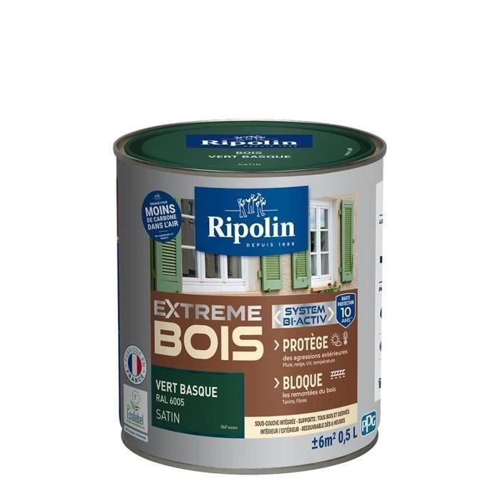 RIPOLIN Satin Wood Paint High Protection 10 years which Protects and Magnifies your Wood - Basque Green