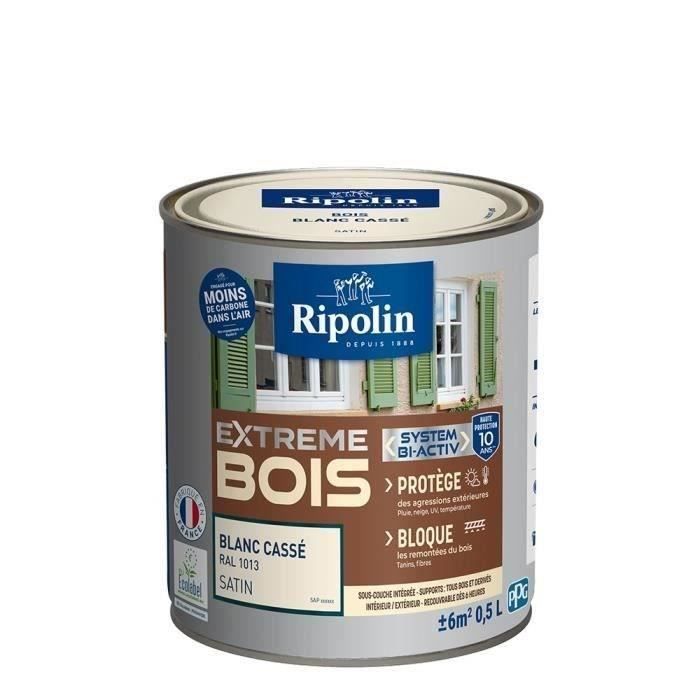 RIPOLIN Satin Wood Paint High Protection 10 years which Protects and Magnifies your Wood - Off-white