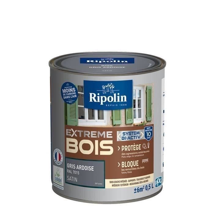 RIPOLIN Satin Wood Paint High Protection 10 years which Protects and Magnifies your Wood - Slate gray