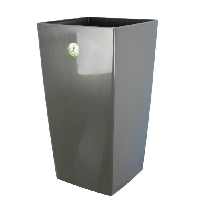 Riviera Flower pot shade - Square - 38 x 38 x H 69 cm - glitter gray