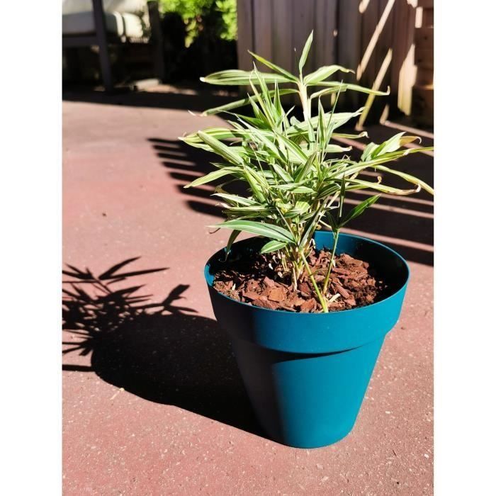 RIVIERA SOLEILLA round flower box - Plastic - Diameter 60 cm - Blue