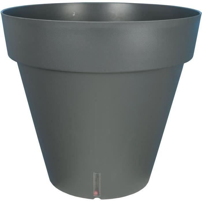 RIVIERA LOFT round flower box - Plastic - Diameter 30 cm - Gray