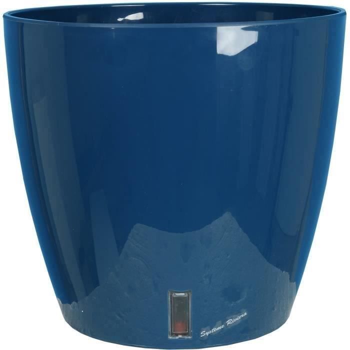 RIVIERA EVA NEW round flower box - Plastic - Diameter 46 cm - Blue