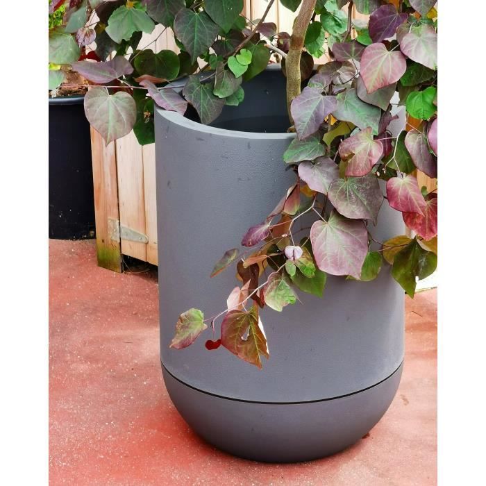 RIVIERA - Tulip flower pot - granite D40 - gray