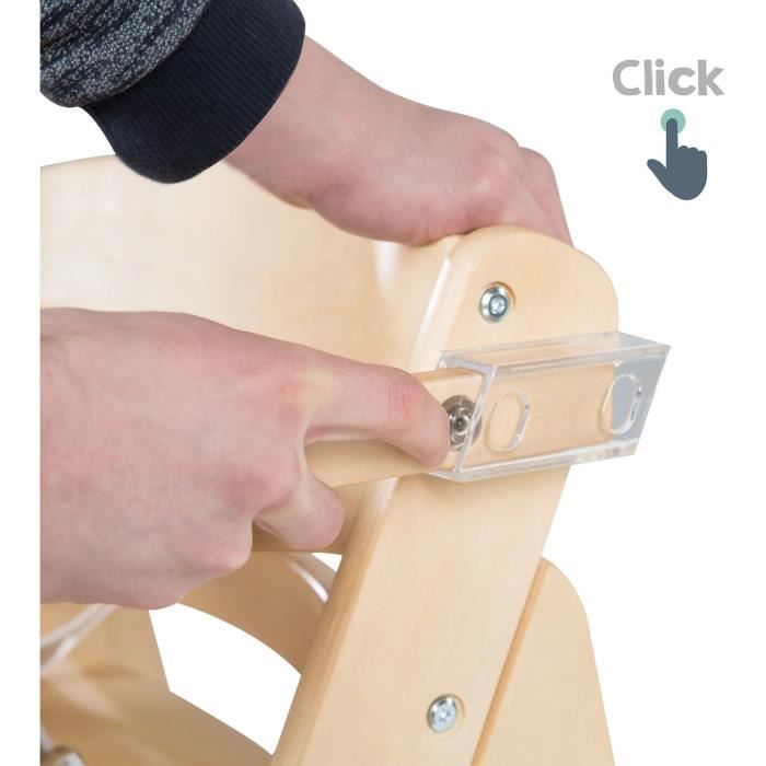 High chair - ROBA - SIT UP CLICK & FUN - Removable meal tray - Adjustable height - Up to 70 kg - Natural wood