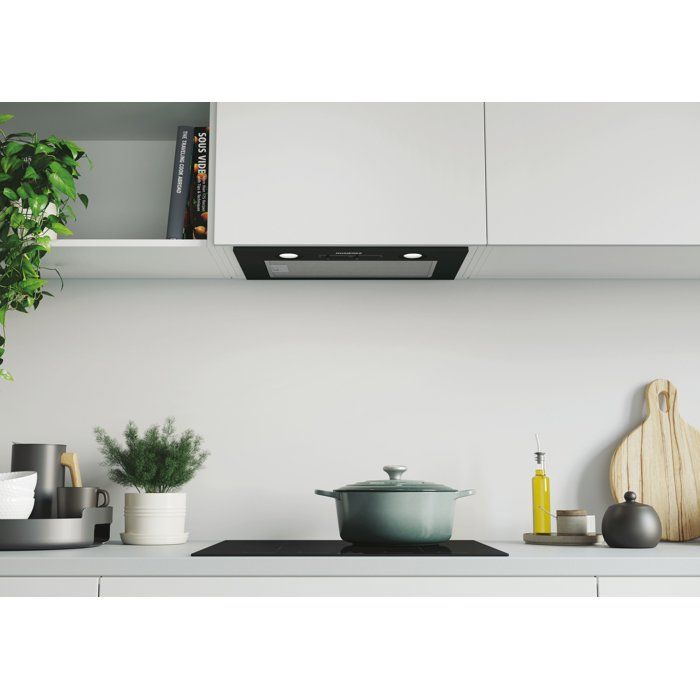 Hotte groupe filtrant - ROSIERES RHG580/1PN/1 - 3 vitesses - L 52cm - Noir et Inox