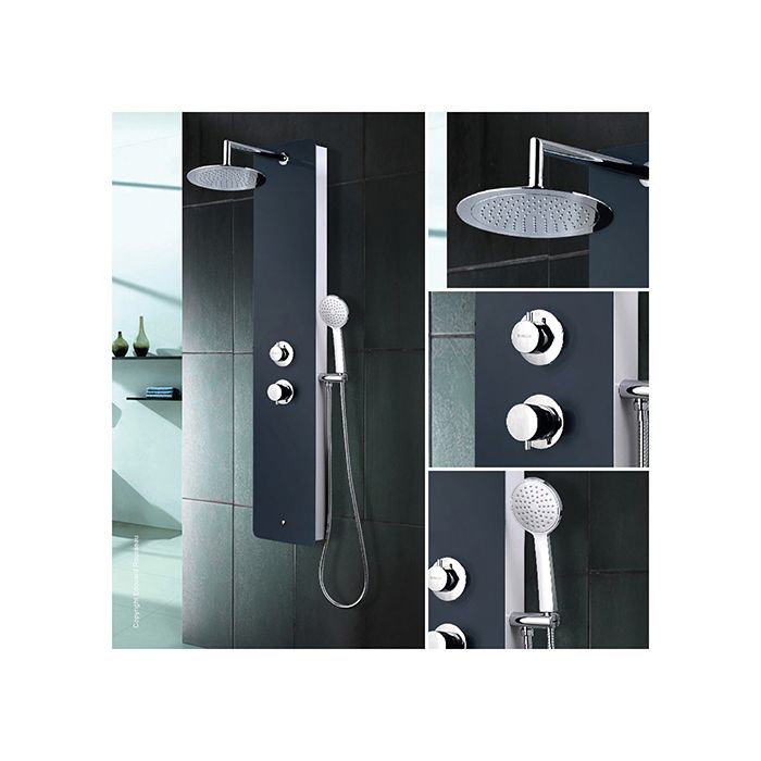 ROUSSEAU Hydromassage shower column Eris anthracite gray